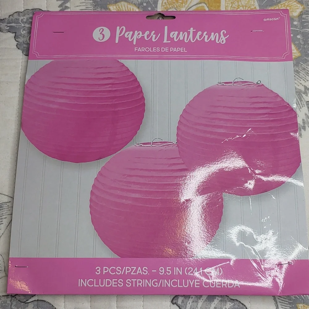 Pink Paper Lanterns, 3-pack
